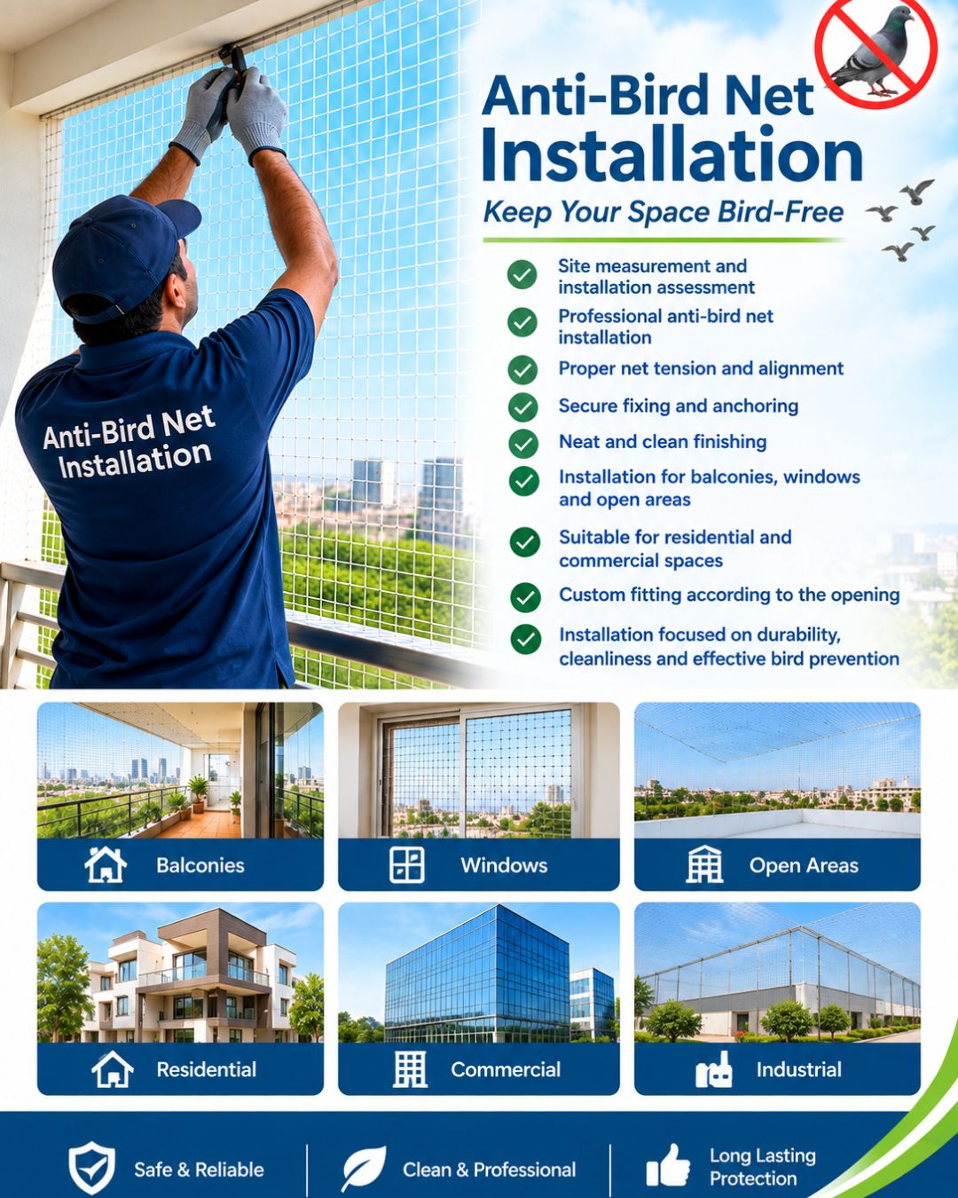 Anti-Bird Net Installation 